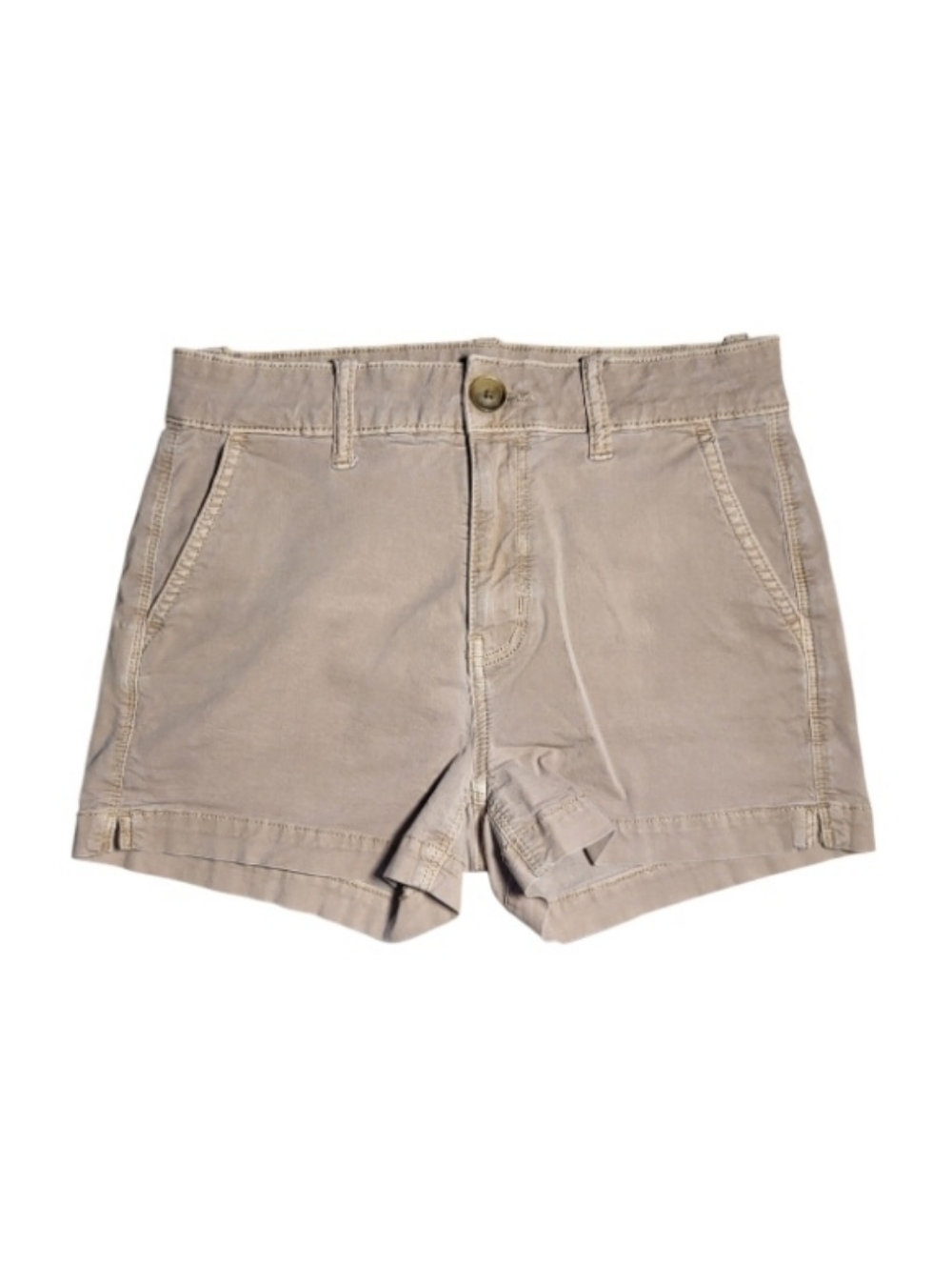 American Eagle Outfitters Women's Khaki Super Stretch Shorts - Size 0